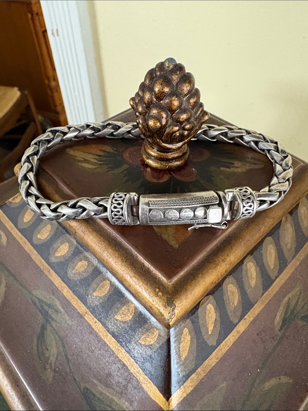 Sterling Silver Woven Bracelet 925 Byzantine Bali Style Heavy Artisan 41 g, 9”